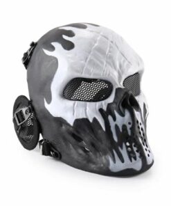 airsoft tactical hardshell mask white skull