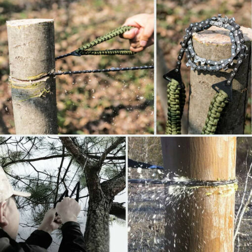 Braided Umbrella Rope Camping Survival Pocket Saw - Image 2